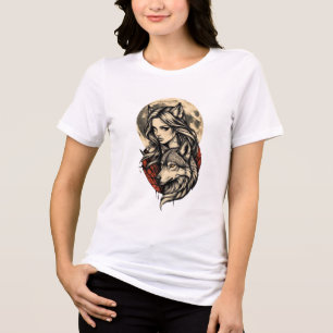 Mondgebundene Hüterin Sie des Wolfmondes Lunar Wol Tri-Blend Shirt