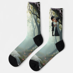 Mondgelübde – Ein süßer gotischer Hochzeitsmoment. Socken
