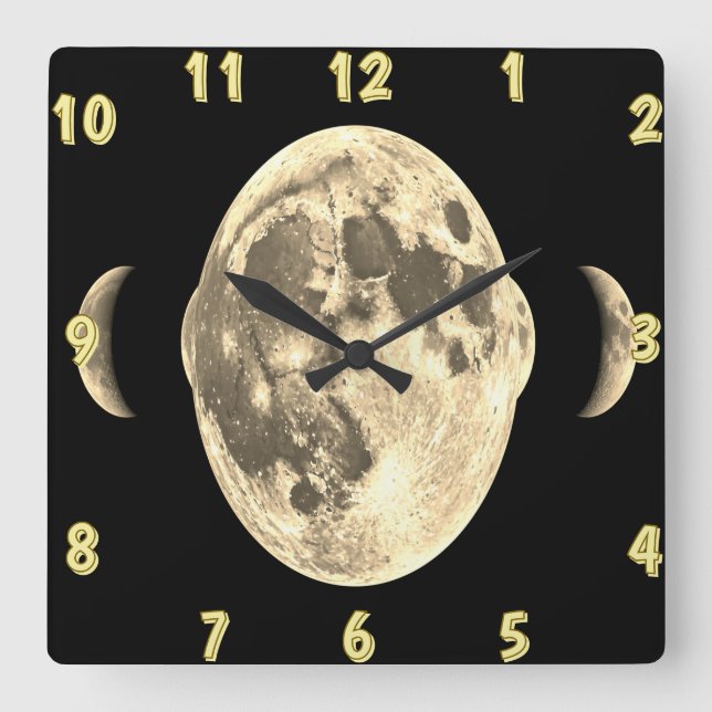 Mondglühende Uhr - Kosmische Wand Kunst (Vorderseite)