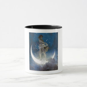 Mondgöttin in der Nacht, die Sterne verstreut Tasse