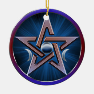MondgöttinPentagram Keramik Ornament