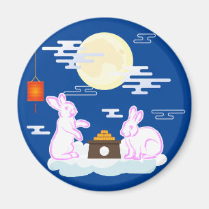 Mondhasen-Mondkuchen-Wolken des Mid-Autumn-Festiva Magnet