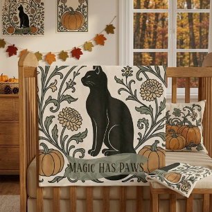 Mondkatze Botanisch Schwarz Magie Hat Pfoten Fleecedecke