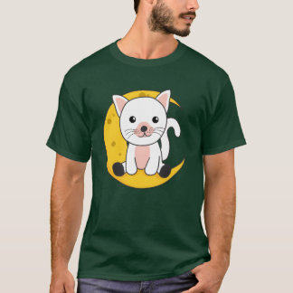 Mondkatze Süße Tiere Für Die Nacht Freunde T-Shirt
