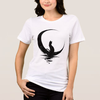 Mondkatze T-Shirt – Hexenhaft Himmlische Schwarze  Tri-Blend Shirt