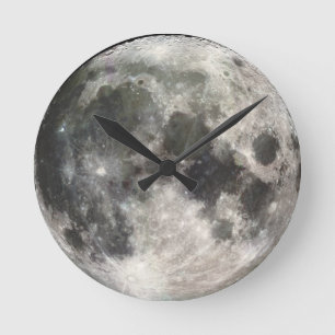 Mondkontrolle Runde Wanduhr