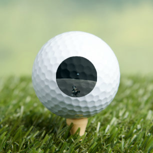 Mondlandefähre Apollo und Earthrise über dem Mond Golfball