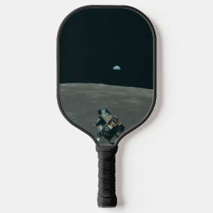 Mondlandefähre Apollo und Erdaufgang über dem Mond Pickleball Schläger