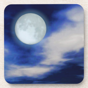 Mondlandschaft mit mondbeschienenen Wolken Untersetzer