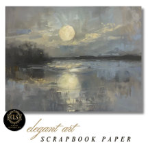 Mondlicht-Aquarell-Landschaft-Scrapbook-Papier