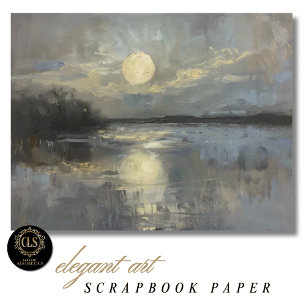 Mondlicht-Aquarell-Landschaft-Scrapbook-Papier