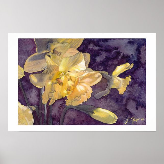 Mondlicht - Aquarellfarben-Poster drucken Poster (Vorne)