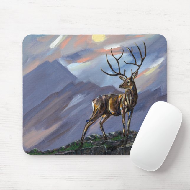 Mondlicht auf dem Berg - Abstrakte Farbe Mousepad (Mit Mouse)