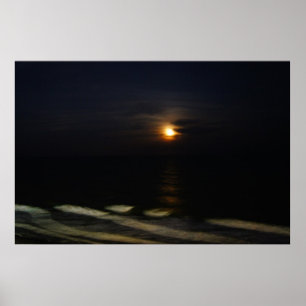 Mondlicht auf dem Ozean Poster