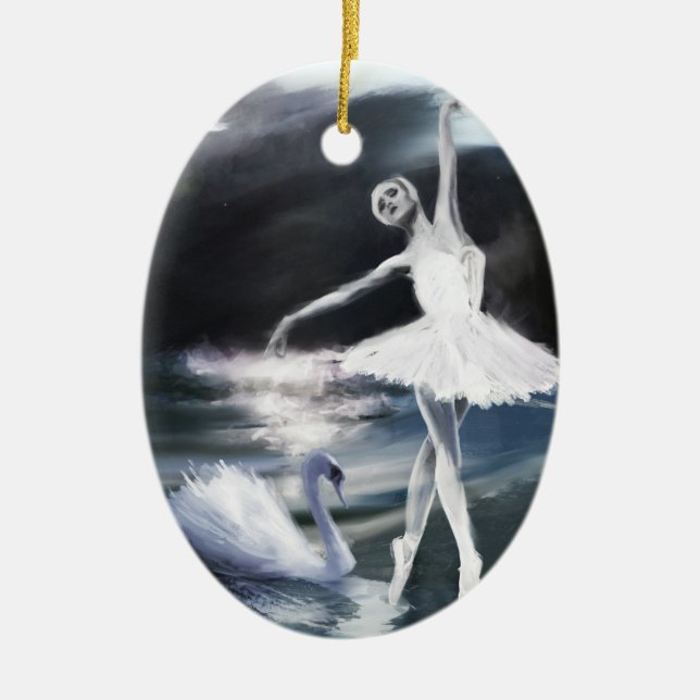 Mondlicht auf dem Swan Lake Ornament (Vorne)