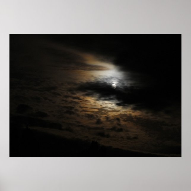 Mondlicht auf Wolken Night Sky Foto Poster (Vorne)