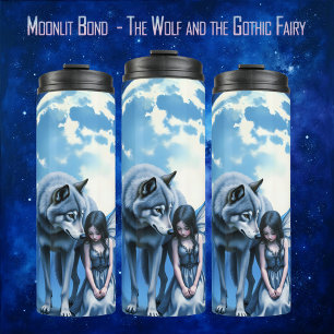 Mondlicht-Band – Der Wolf und die gothische Fee. Thermosbecher