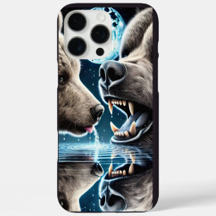 Mondlicht Bären und Wasserreflektion Harmonie iPhone 16 Pro Max Hülle