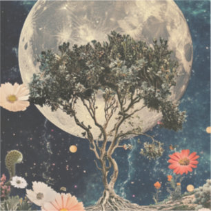 Mondlicht-Bäume und Blüten Aufkleber