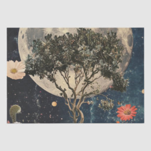 Mondlicht-Bäume und Blüten Seidenpapier