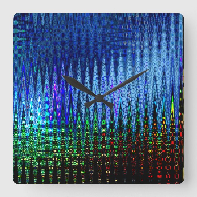 "Mondlicht"-blaue abstrakte Uhr (Vorderseite)