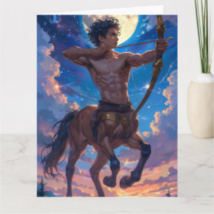 Mondlicht-Bogenschütze – Fantasy-Centaur-Grußkarte Karte