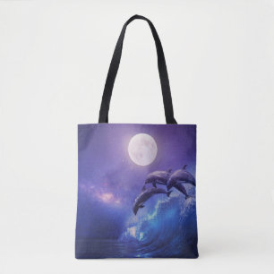 Mondlicht-Delphine: Nachtfantasie Tasche