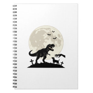 Mondlicht-Dinosaurier-Hund-Friedhof-Silhouette-Shi Notizblock