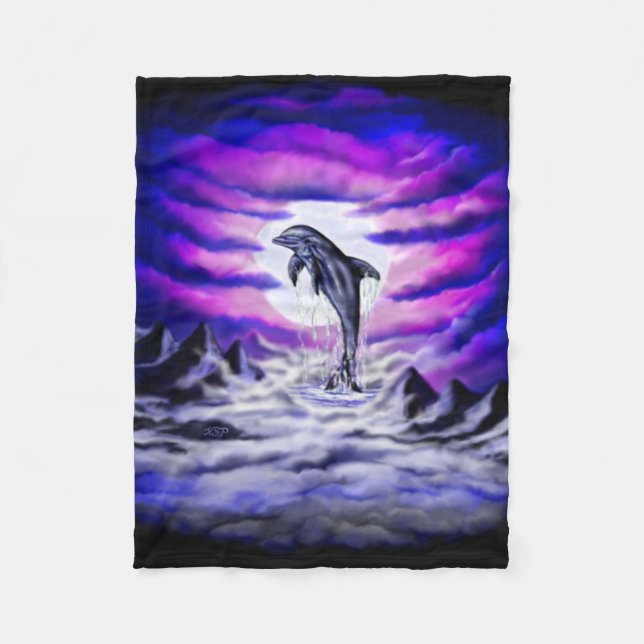 Mondlicht-Dolphin Fleecedecke (Vorderseite)