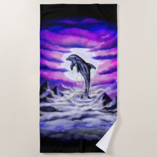Mondlicht-Dolphin Strandtuch