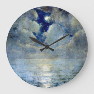 Mondlicht durch die Wolken Große Wanduhr