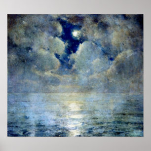 Mondlicht durch die Wolken Poster