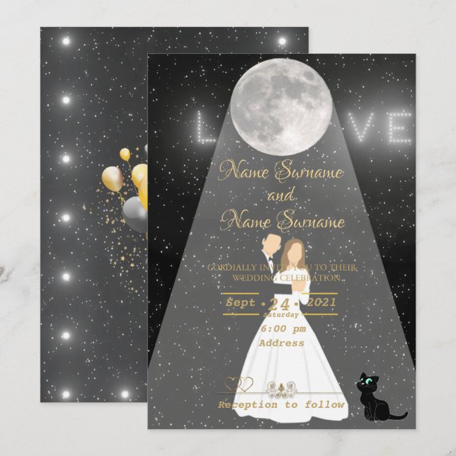 Mondlicht Einladung (Vorne/Hinten)