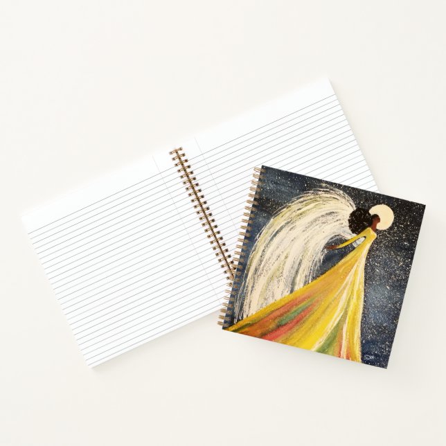 Mondlicht-Engel und Praegel-Engel-Spiral-Notebook Notizbuch (Innenseite)