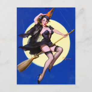 Mondlicht-Fahrt Pin Up Postkarte