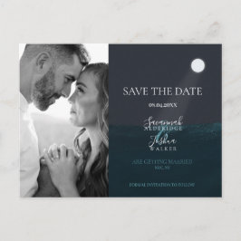 Mondlicht-Foto Rett-the-Date-Postkarte Postkarte
