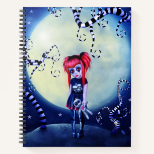 Mondlicht-Goth-Puppe Notizbuch