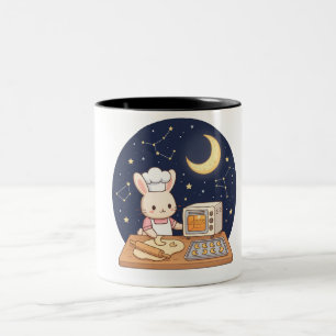 Mondlicht-Hasen-Bäckerei Zweifarbige Tasse