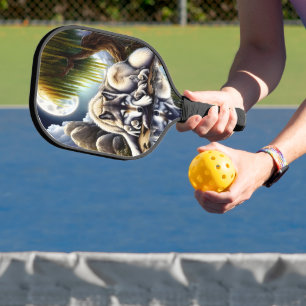 Mondlicht-Heiligkeit ein schlummernder Wolf Pickleball Schläger