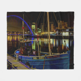 Mondlicht Himmel über dem Newcastle Tyne Fluss Fleecedecke