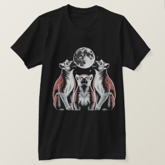 Mondlicht Lemuren Trio Grafik T-Shirt