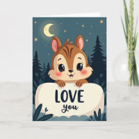 Mondlicht Liebt dich Chipmunk Karte