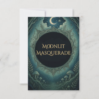 Mondlicht-Masquerade-Elegantes Halloween-RSVP RSVP Karte