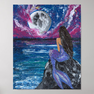 Mondlicht-Meerjungfrau-Handarbeit  Poster