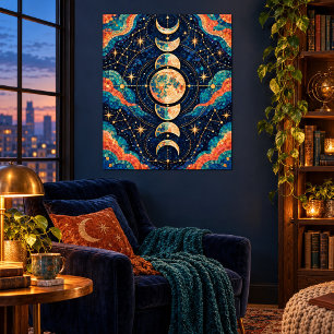 Mondlicht-Mosaik-Meridian-Kunstprint Poster