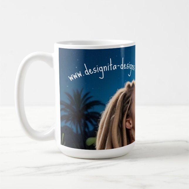 Mondlicht-Paar-Liebestasse – Romantische Digitalku Kaffeetasse (Links)