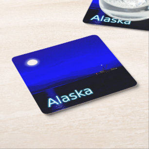 Mondlicht Rechteckiger Pappuntersetzer