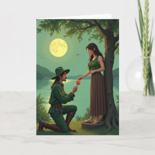 Mondlicht-Romantik-Grußkarte Karte