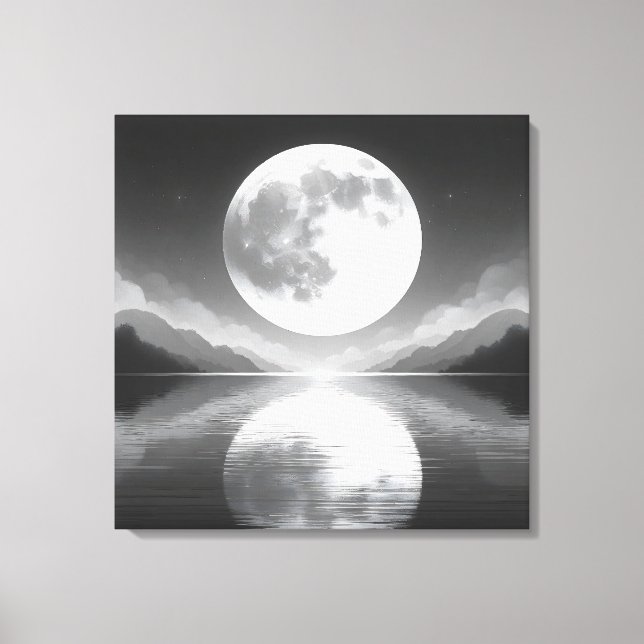 Mondlicht-Ruhe: Majestic Night Waters Leinwanddruck (Vorderseite)