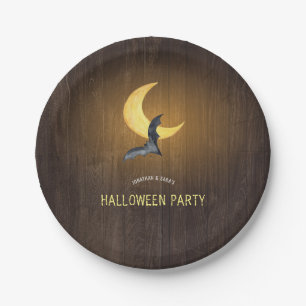 Mondlicht Rustikales Halloween-Party Pappteller